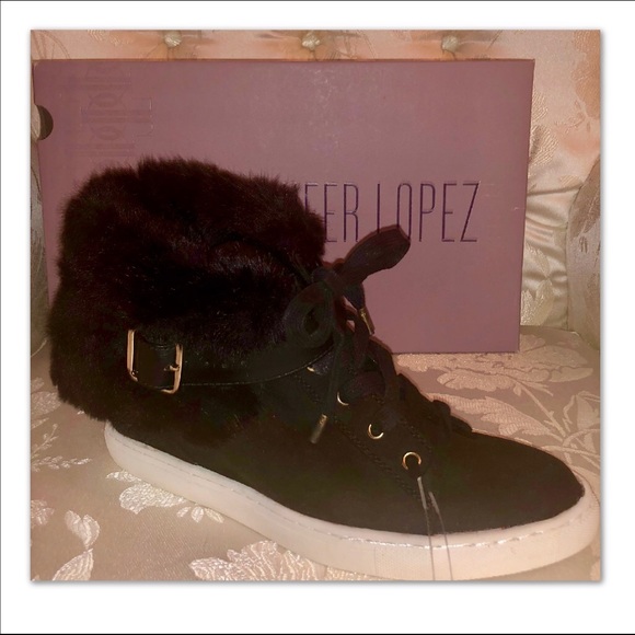 JLo JENNIFER LOPEZ WHITNEE FUR HIGHTOP SNEAKER - Picture 2 of 8
